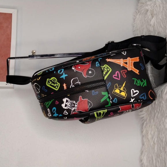 Karl Lagerfeld Black Neon Nights Backpack - Picture 3 of 9